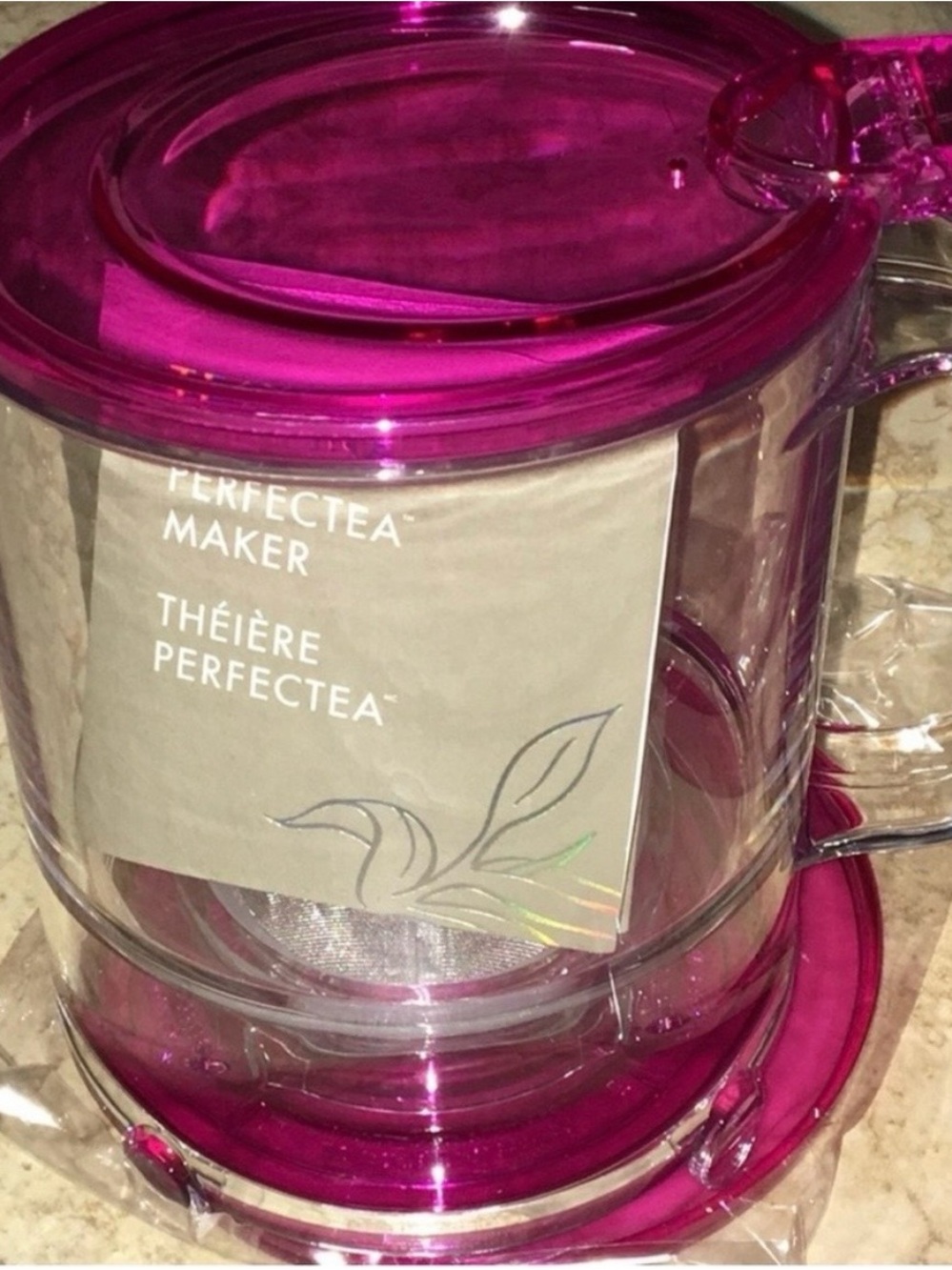 Teavana Clear Tea Maker with Bright Pink Lid & Base